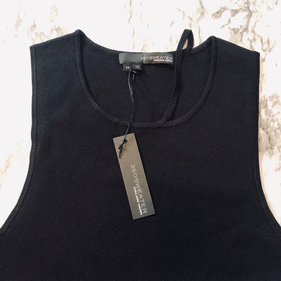 360 Cashmere | black double strap tank  M - Picture 5 of 6